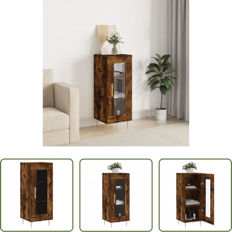 Holzschrank - Sideboard Räuchereiche 34,5x34x90 cm Holzwerkstoff (1/5)