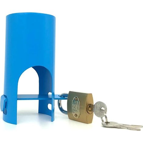 Robinet de sécurité avec verrou de robinet, couleur bleue, pour une utilisation au jardin, pour une installation domestique et un usage quotidien.-AquaForge (1/5)