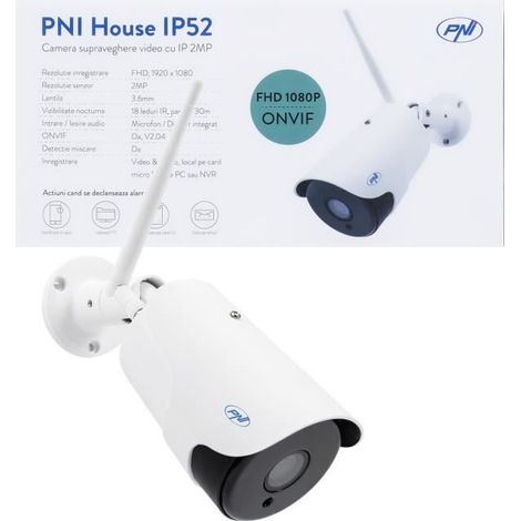 Caméra de surveillance vidéo sans fil PNI House IP52 2MP 1080P avec emplacement IP et microSD extérieur et intérieur, mode nuit (1/4)