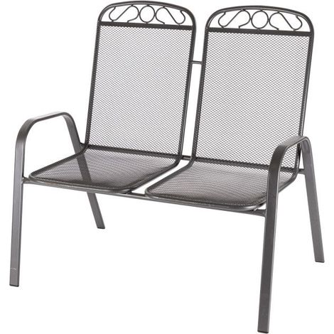 Chaise double de jardin en métal maillé 'Virginia'