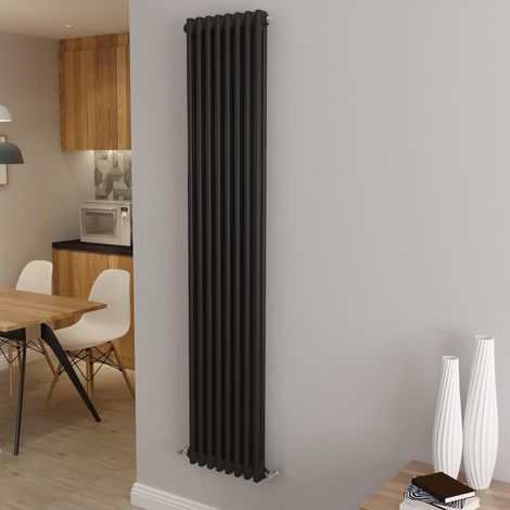 AICA 1800x380mm 2 Column Vertical Black Radiator Central Heating Cast Iron Style (1/5)