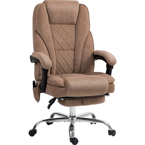 Chaise de bureau ergonomique 72x67x111-119 cm en polyester brun, massage, bureau FLAGRACE (1/5)