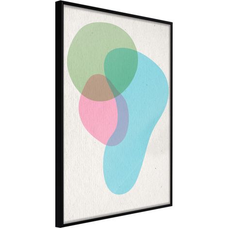 Affiche Murale Encadrée "Pastel Sets III" 21 x 30 cm Noir