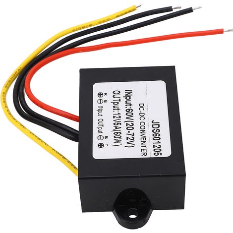 DC/DC-Wandler Abwärtswandler, einstellbar, 60 V (20–72 V) auf 12 V, 5 A, PP-Gehäuse, Epoxidharz, Netzteile (1/5)