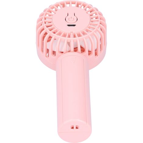 Ventilateur électrique portable à 3 vitesses réglables avec support pour téléphone portable, idéal pour les dortoirs (rose). (1/5)