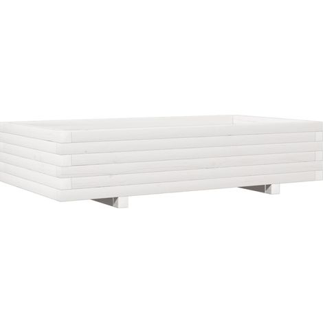 Maison Exclusive - Fioriera da Giardino Bianca 110x60x26, 5cm Massello di Pino
