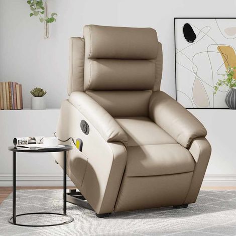 Massagesessel mit Aufstehhilfe Elektrisch Cappuccino Kunstleder (1/5)