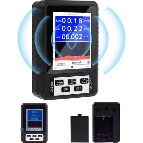 Compteur Geiger, testeur de rayonnement nucléaire, dosimètre de mesure bêta et gamma, détecteur de rayonnement professionnel avec écran LCD, noir XXW