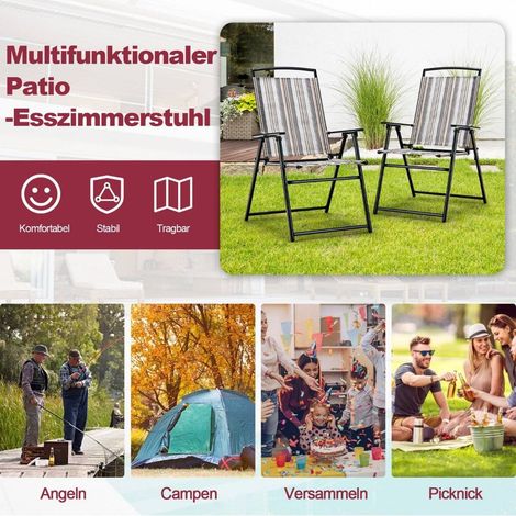 Juego de 2 sillas de jardin plegables con reposabrazos 51 x 615 x 92 cm gris