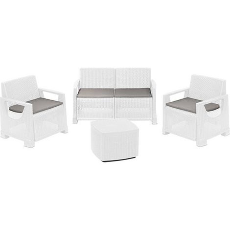 Ensemble Salon de Jardin - Petit Salon Extérieur Blanc