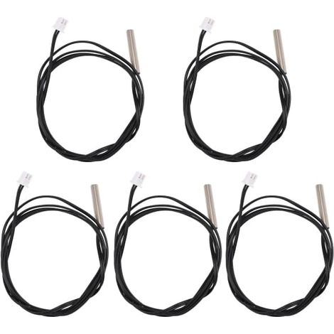 Cinq sondes de température étanches de 1 mètre, sondes à thermistance NTC 10k 3950 en acier inoxydable. (1/5)