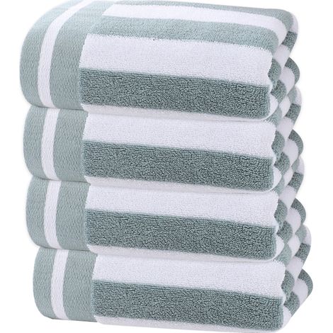 Ensemble de 4 serviettes - Serviettes douces pour les mains, en coton, et serviette légère à séchage rapide pour le visage - pour spa (1/5)