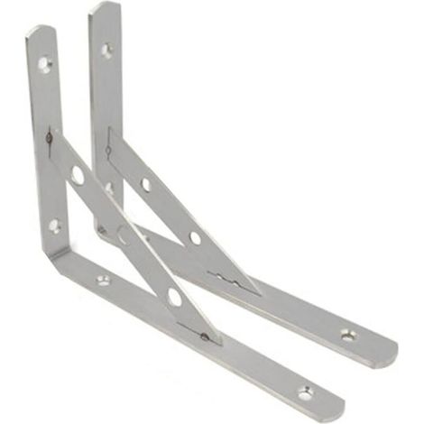 Support d'angle d'angle en Métal, 2 Pièces Support D'étagère 90 ° pour étagère d'angle,Support D'étagère étagère Murale,équerre De Support D'étagère Acier Inoxydable,300mm (1/5)