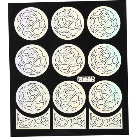 Autocollants de nail art floraux – pochoirs pour manucure, décalcomanies de motif fleur NF315 (1/3)