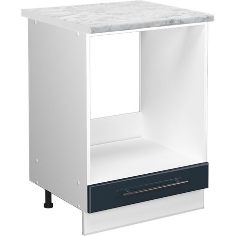 Mobile per forno da incasso Fame-Line, Blu scuro lucido, 60 cm , PL Marmo, Vicco