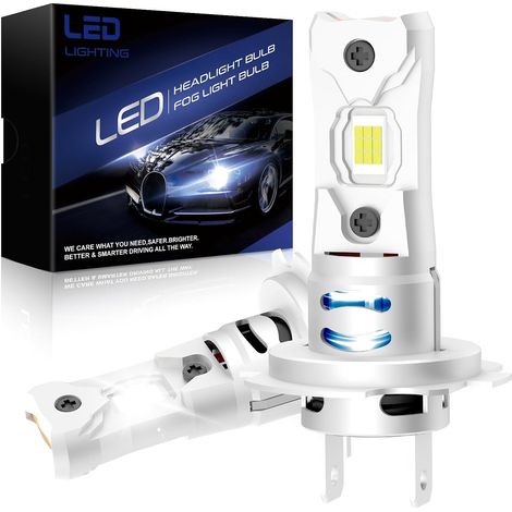 H7 LED, 6500K Cool White 35000LM H7 LED Headlight Bulbs, 14000RPM Fan, 500% Brightness 1:1 Mini Size Plug-N-Play 9-32V for Cars and Motorcycles, Pack of 2 (1/5)
