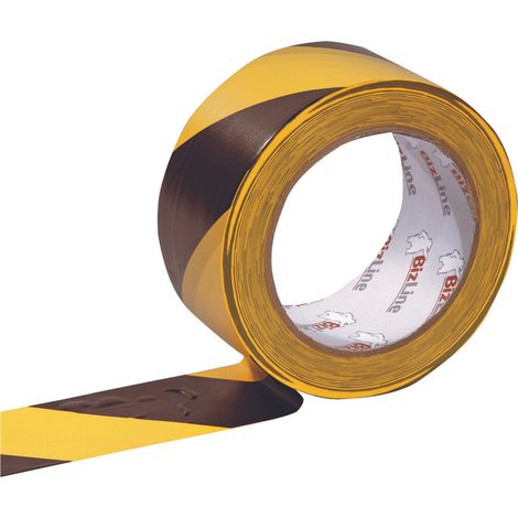 RUBAN ADHESIF SIGNALITIQUE JAUNE/NOIR 33MX50MM - Bizline