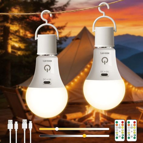 Ampoules Rechargeables USB avec Télécommande, 3 Couleur Dimmable (1/5)