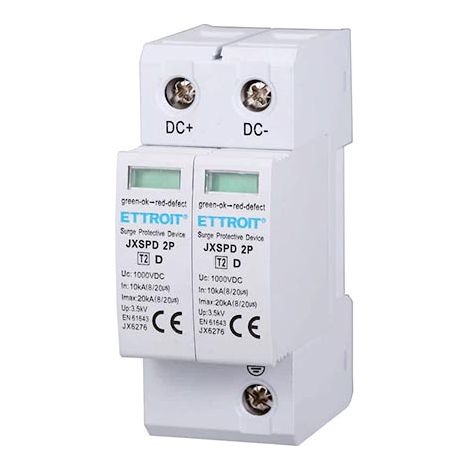 Photovoltaik-Überspannungsableiter Typ 2 DC Niederspannung 20KA 1000V 2 DIN-Module Ettroit JX6276