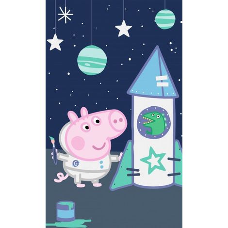 Asciugamano per bambini in cotone con stampa Peppa Pig, formato 30 x 50 cm, ideale per la scuola materna. (1/3)