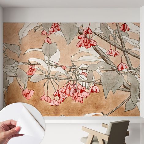 Carta da parati autoadesiva - fotomurale - decorazione parete - murale - adesivo da muro - Armonia floreale 152x104 cm (1/5)