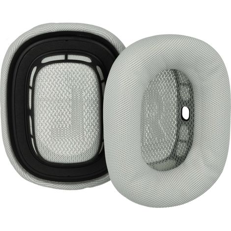 vhbw 2x cuscinetti auricolari di ricambio compatibile con Apple AirPods Max cuffie, headset, gommapiuma / plastica grigio chiaro (1/4)