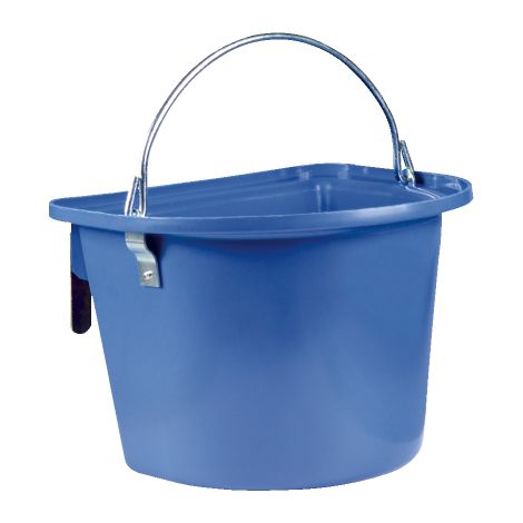 Mangeoire bleue avec anse et crochets de suspension