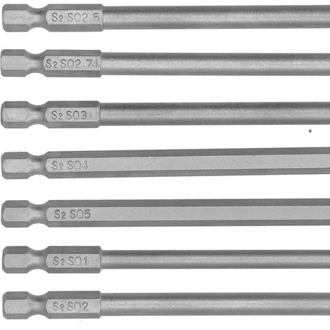 7 x 150 mm Vierkantbits für Elektroschrauber (1/5)