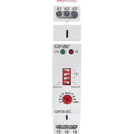 Relais temporisé double GRT8-EC 10A, temporisé à l'enclenchement ou au déclenchement, 230 V CA (1/5)