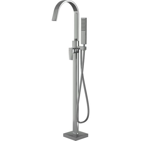 BERNSTEIN - Robinet Mitigeur de baignoire design sur pieds en acier inoxydable et laiton pour salle de bain - H. 111,6cm - NT3311 2.0 - Chrome (1/5)