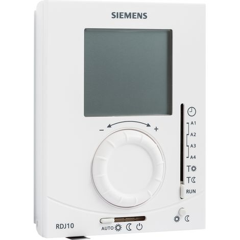 SIEMENS Thermostat d'Ambiance Électronique RDJ100 – Programmation 24h, Alimentation par Piles, Écran Large, Régulation TPI (1/5)