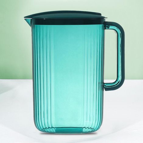Carafe Avec Couvercle - Carafe En Plastique Transparent PP 2 L - Pour Thé Glacé Jus Eau Infusée - Avec Bec Verseur Et Poignée - Usage Cuisine Réfrigérateur (1/5)