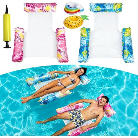 Hamacs gonflables flottants pour adultes, chaises longues de piscine et matelas gonflables d'été (1/5)