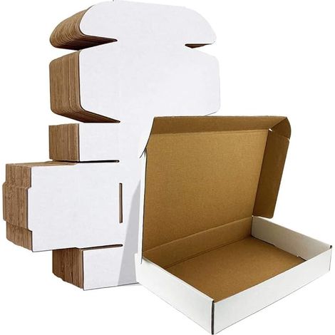 Pack of 20 Small Shipping Boxes for Postal Mail, Candles or Gifts, White 305 x 229 x 76 mm (1/5)
