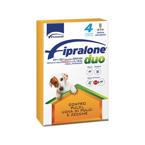 ANTIPARASSITARIO FIPRALONE DUO CANE FORMEVET - KG  2/10 CF=PIPETTE 4- 1 confezioni