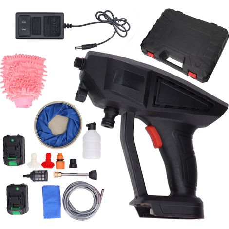 Pistolet pulvérisateur haute pression sans fil 725psi, nettoyeur électrique à batterie avec buse à eau, prise US 100-240V, kit complet pour voiture et jardin, portable et puissant. (1/5)
