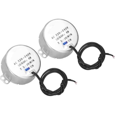 Lot de 2 moteurs à engrenages synchrones 4 W AC220-240 V, rotation horaire 2,5-3 tr/min, micro-entraînement pour équipements industriels (1/5)