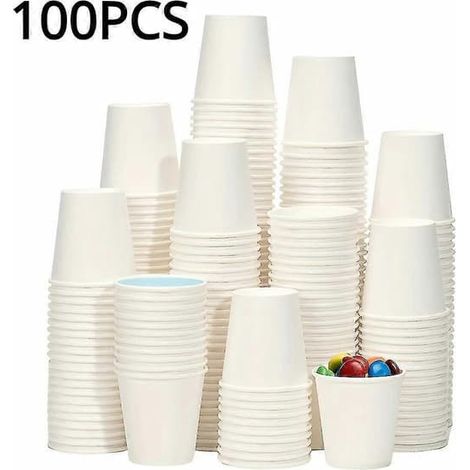 BelleRise - Gobelets en papier jetables petite taille pour café, boissons, bonbons, dégustations, fêtes, bain de bouche (Smtx) (1/5)