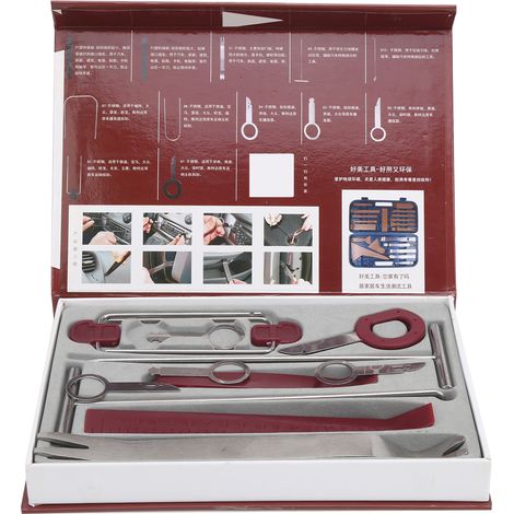 Kit de 13 outils de démontage pour autoradio, panneaux de porte, tableau de bord et garnitures - extraction et dépose faciles (1/5)