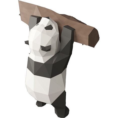 Panda mignon 3D en papier DIY figurine animale Papercraft puzzle décoration murale pour enfants jeu créatif (1/5)