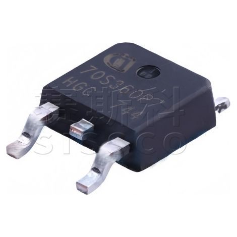 IPD70R360P7S SMD TO-252, screen printed 70S360P7 N channel MOSFET 700V 7.5A, pack of 5 pieces.