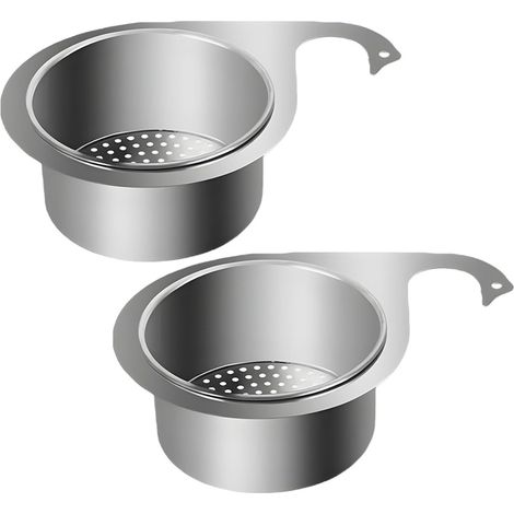 Lot 2 paniers égouttage inox évier, filtre cuisine pratique (1/5)