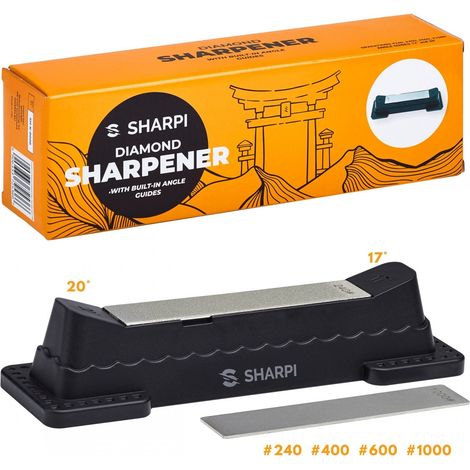 Affûteur de couteaux diamant 240/400/600/1000 avec guide d'angle 17° et 20° SHARPI (1/5)