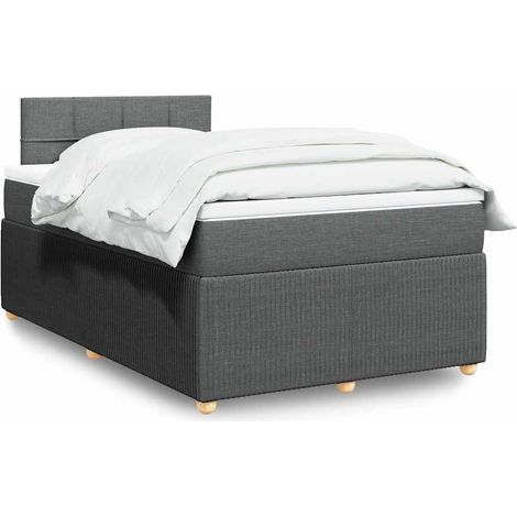 Boxspringbett mit Matratze Dunkelgrau 120x200 cm Stoff