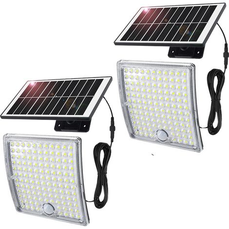 Luces solares, sensor de movimiento, diseño resistente a la intemperie, 2 unidades de superficie curva. (1/2)