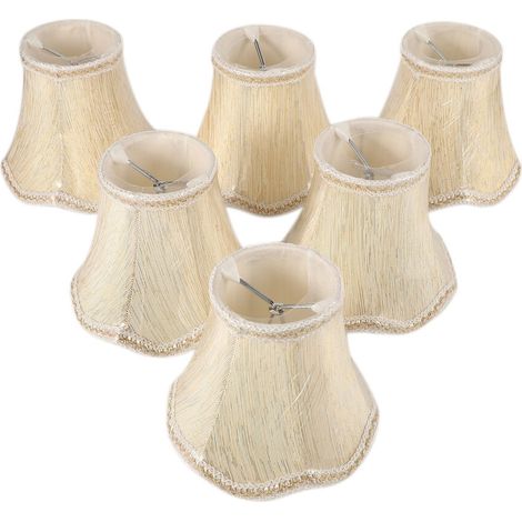 Juego de 6 pantallas para lámparas de araña, SOLO para bombillas tipo vela, pantallas con soporte de pinza. (1/4)