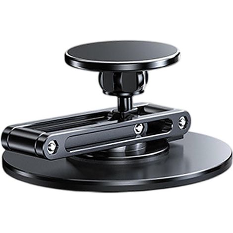 Support magnétique de bureau en métal pour téléphone, rotation à 360°, conception anti-chute, support universel noir (1/4)