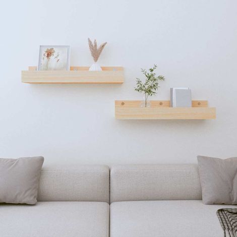 vidaXL Wall Shelves 2 pcs 50x12x9 cm Solid Wood Pine (1/5)