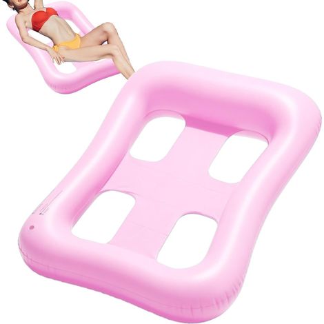 Ensemble de 3 chaises suspendues gonflables roses (120×90 cm) – Chaises flottantes polyvalentes avec ouvertures de refroidissement, adaptées à la piscine et plus (1/5)