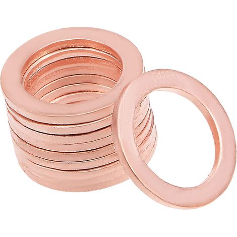 Cuivre Rondelle plate Joint 14x20x1.5mm Joint Joint torique (Ensemble de 10) (1/5)